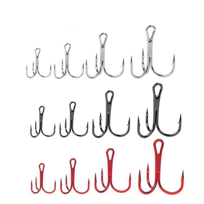 

20pcs/ Set Treble Fishing Hooks Carbon Steel Barbed Fishhooks Super Sharp Triple Hooks Sea Tackle Accessories with Box