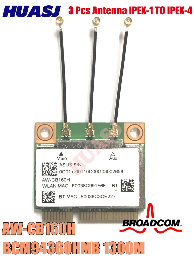 Мини карта Azurewave Wi Fi wlan bluetooth 4 0 pci e 3 шт.|Сетевые карты| |