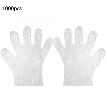 

Gloves for Home 1000pcs Disposable Clear Plastic Gloves Thick Non-Slip for Catering Hairdressers Butchers Beauty Salon