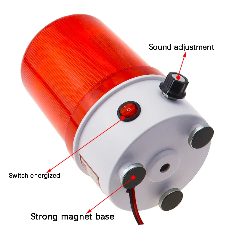 Nieuwe Geluid En Licht Alarm 220v24v12v Rotary Waarschuwingslampje Verstelbare Volume Led Geluid En Licht Geïntegreerde Alarm Lampje