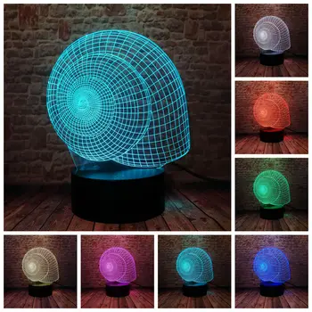 

Flash 3D Nightlight LED 7 Colors Changing Light Light-up Snail Animal Figuras Toys