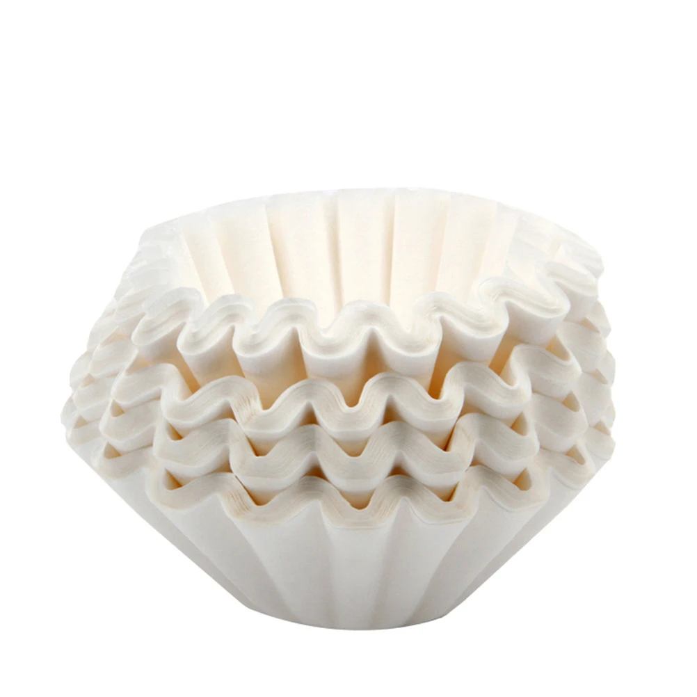 

1000pcs Unbleached Coffee Filter Paper Cones Cups Coffee Strainer Tool for American Coffee Machine White 25CM