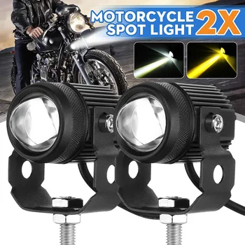 

2Pcs Universal Motorcycle Angel Eyes Headlight DRL spot lights WaterproofLED Driving Headlight Fog Driving Lamps
