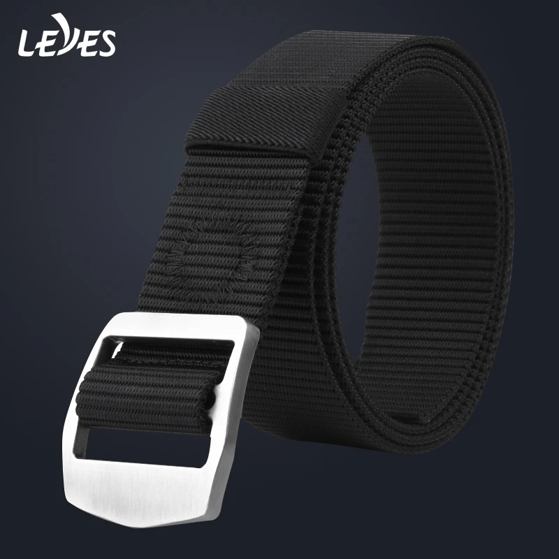 Outdoor training belt carabiner for Men nylon webbing wide Belts Sports hook Canvas Tactical belt military metal Alloy buckle