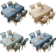 Waterproof Jacquard Tablecloth Cover Wedding Mariage Pure Plain Stone flower Linen Table Cloth
