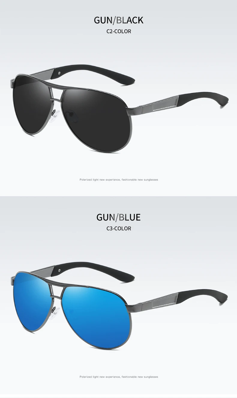 Классические солнцезащитные очки пилота, мужские поляризованные солнцезащитные очки для вождения, высокое качество, TAC Polaroid линзы, металлическая оправа, мужские очки