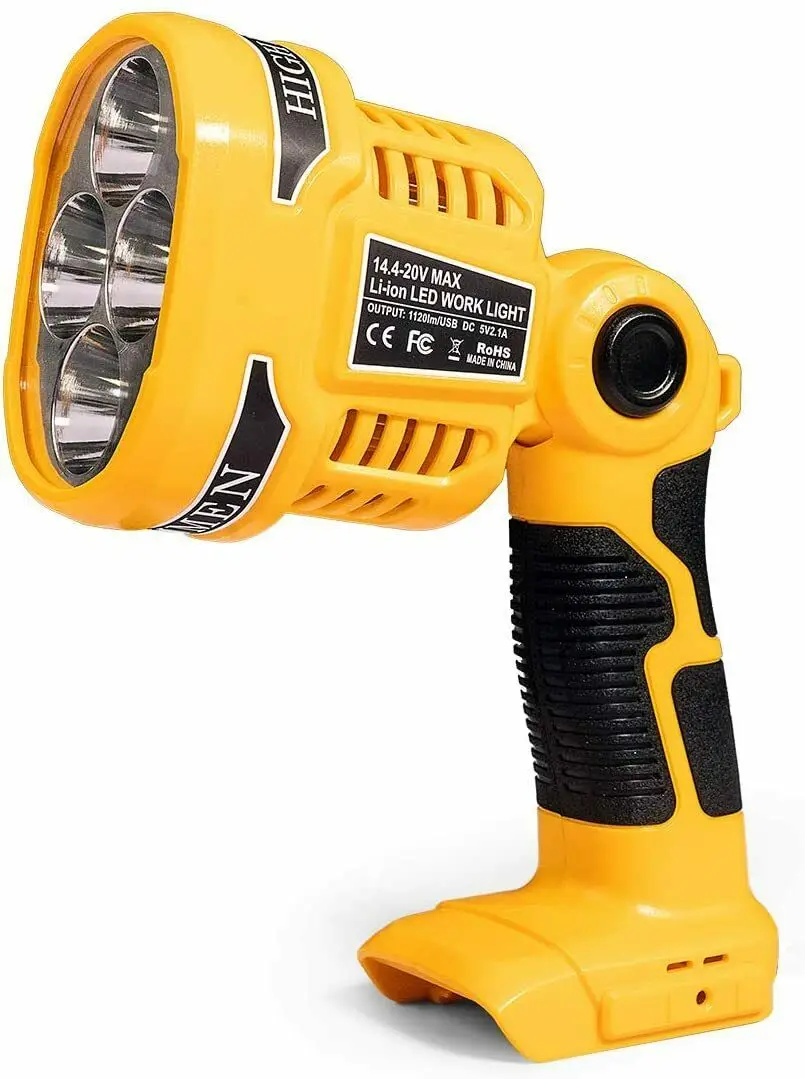 Светильник подходит для DeWalt 20V MAX XR DCB205 литийионный аккумулятор 1120LM супер яркий