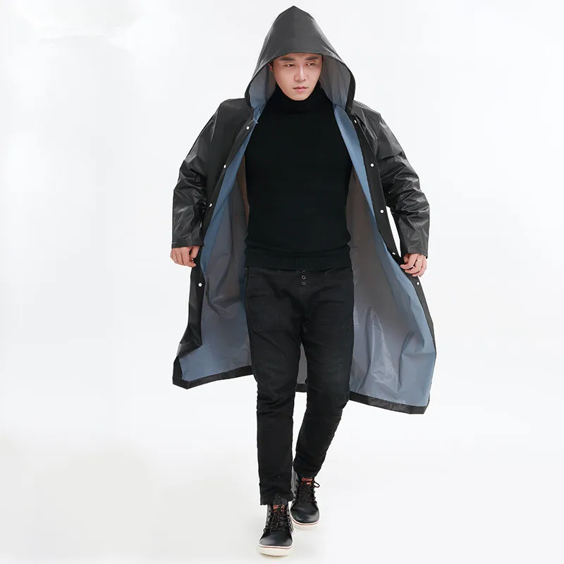 

Soild Color Raincoat for Hiking Travel Rain Tools At Outdoor Environmental Protection EVA Adults Long Style Rainwear YY015