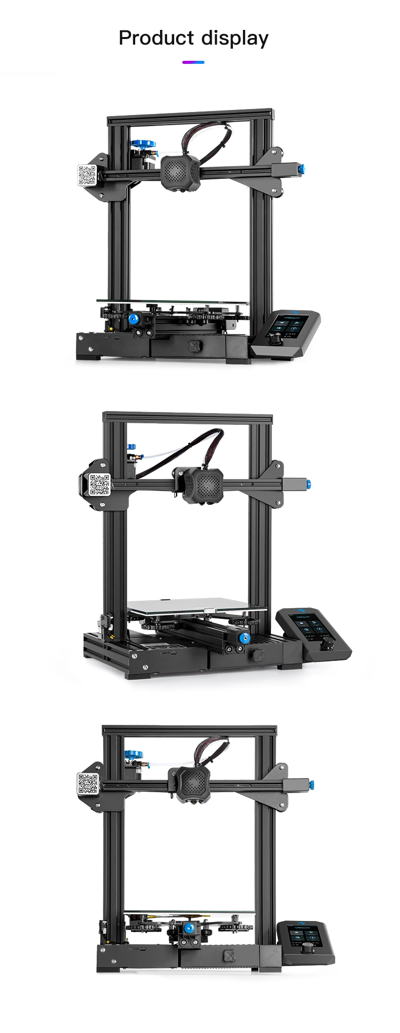 CREALITY 3D Ender-3 V2 Mainboard With Silent TMC2208 Stepper Drivers New UI&4.3 Inch Color Lcd Carborundum Glass Bed 3D Printer