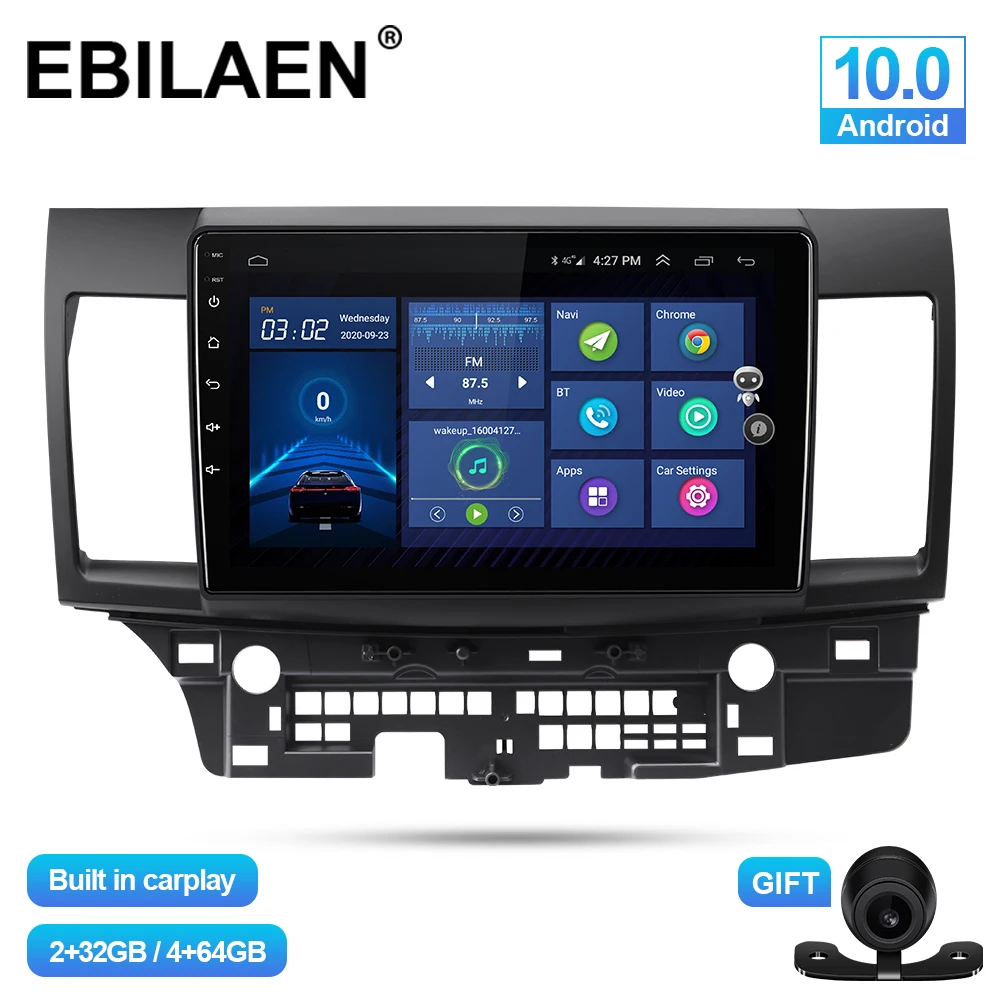 

EBILAEN Car Multimedia player For Mitsubishi Lancer 2007-2012 Android 10.0 Autoradio GPS Navigation Radio Camera Headunit Stereo