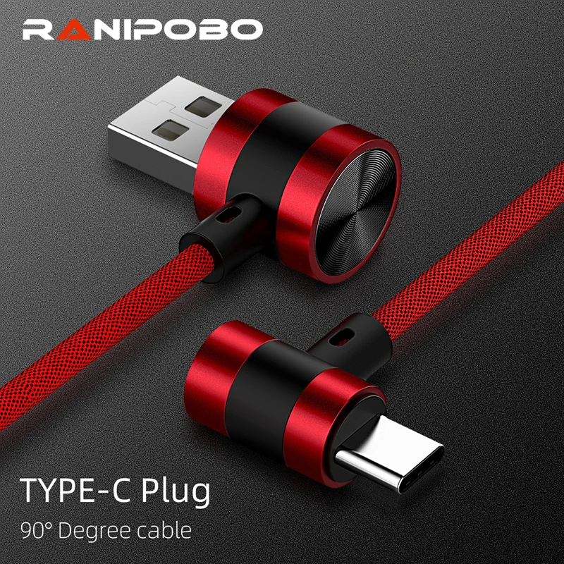 Кабель для быстрой зарядки с разъемом под углом 90 градусов USB C Micro телефонов Android