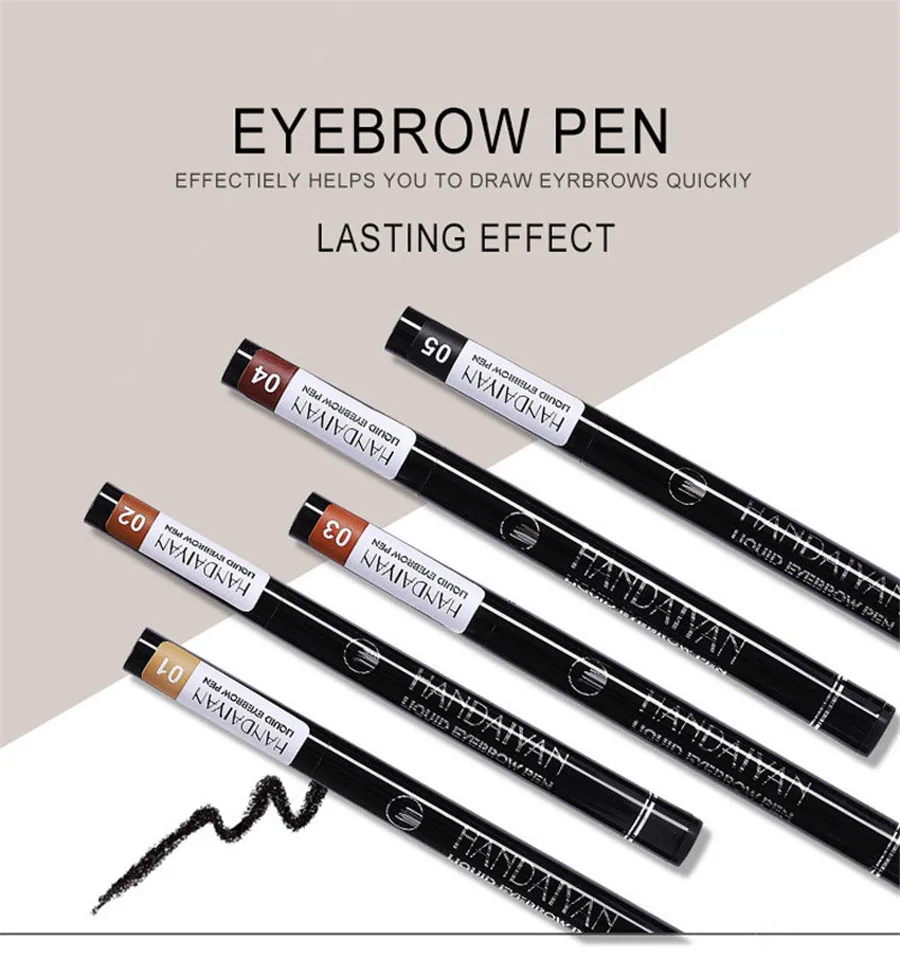 5 Colors Eyebrow Pen Waterproof 4 Fork Tip Eyebrow Tattoo 