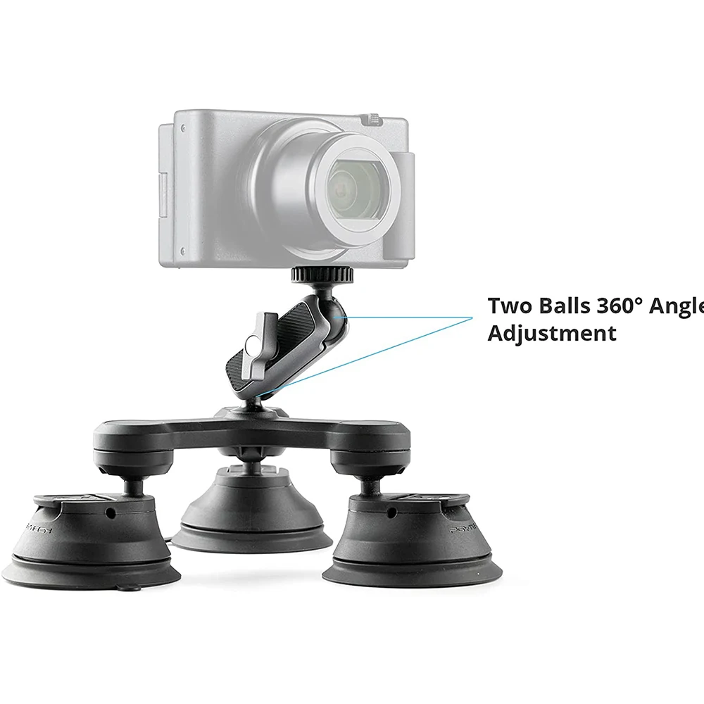 PGYTECH Triple Cup Camera Suction Mount dji action 2 Insta360 gopro Suction Cup Car Holder Window Mount Accessory Universal