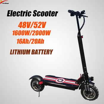 48V 1600 W/52 V 2000W Scooter Eléctrico 16AH/20AH de la batería de litio LCD Patin eléctrico Adulto Trotinette Electrique Adulte Puissant