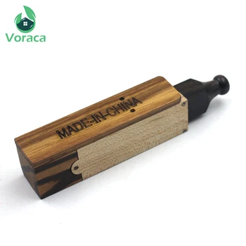 

Portable Creative Wooden Smoke Pipes Sliding Drawer Retractable Solid Wood Herb Tobacco Pipe Grinder Smoking Tools MADE IN CHINA