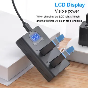 

Large Capacity USB Type C 2 Channel Fast Charging Battery Charger Portable Power Supply Home Travel Action Camera For GoPro Max