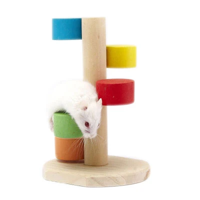 Hamster Toy font b Pet b font Rat Wood Jumping Climbing Ladder Hamster Scaling Ladder Play
