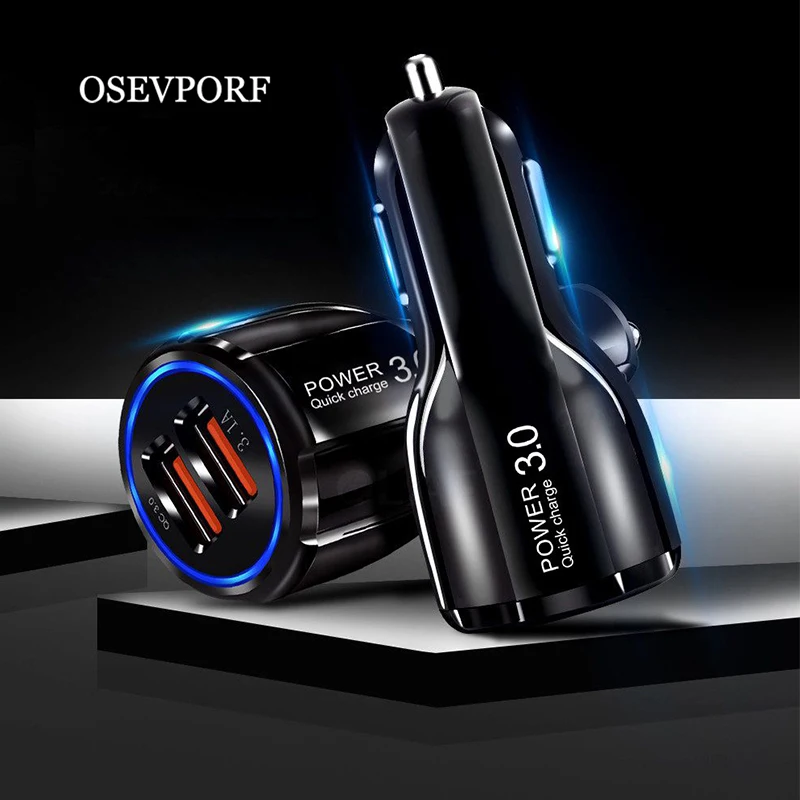 

Universal Dual USB Car Charger 3.1A Mini Charger Fast Charging QC 3.0 LED Phone Quick Charging for Xiaomi Samsung iPhone Adapter