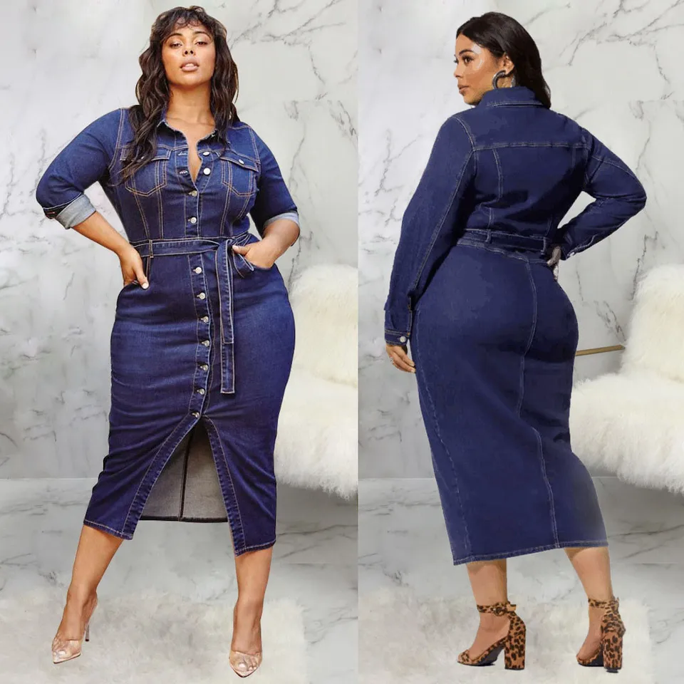 plus size denim jacket dress