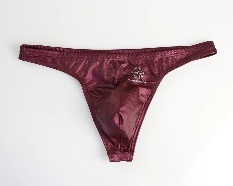 Description Picture 4 of item3pcs/lot New BRAVE PERSON Men Briefs Sexy Mens Low Waist Briefs Imitation Leather Male Underpants Briefs Men Thongs Underwear