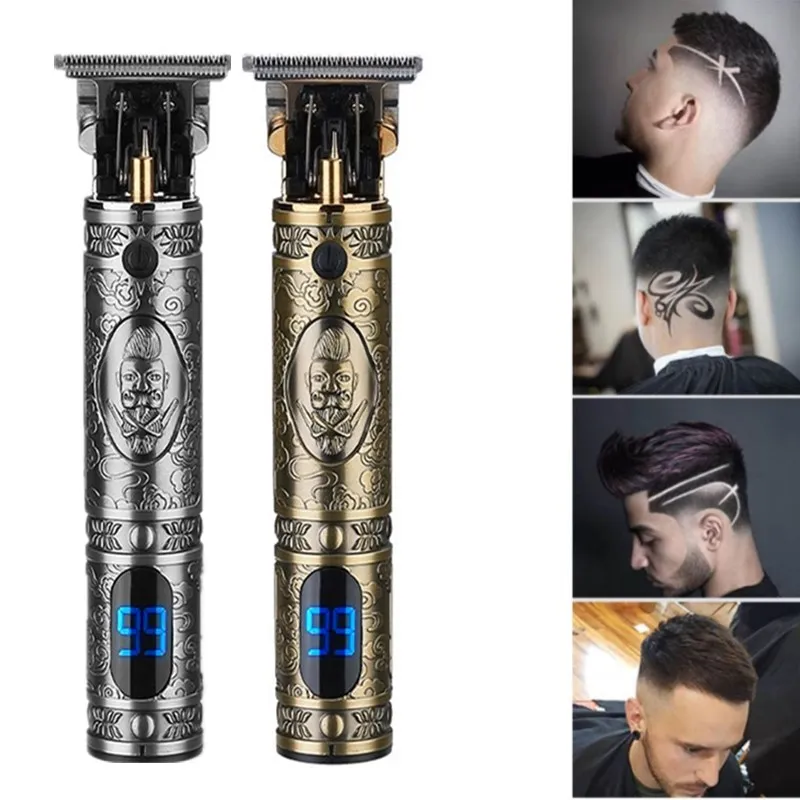 

USB Rechargeable Hair Trimmer Professional Electric Hair Clipper Barber Cordless Outlines Razor Hair Cutting Machine Shaver