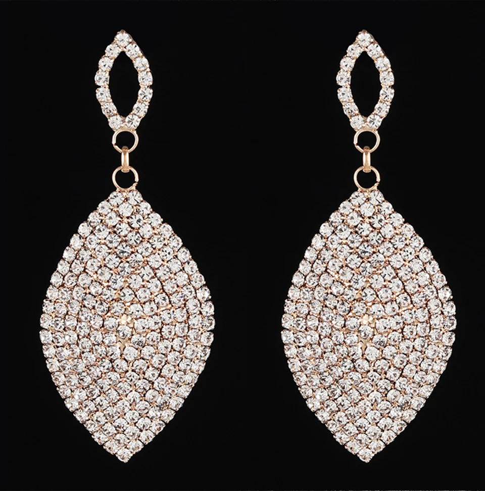 Новые свадебные длинные серебряные серьги со сверкающими стразами и кристаллами, свадебные украшения для женщин, аксессуары, подарок E615