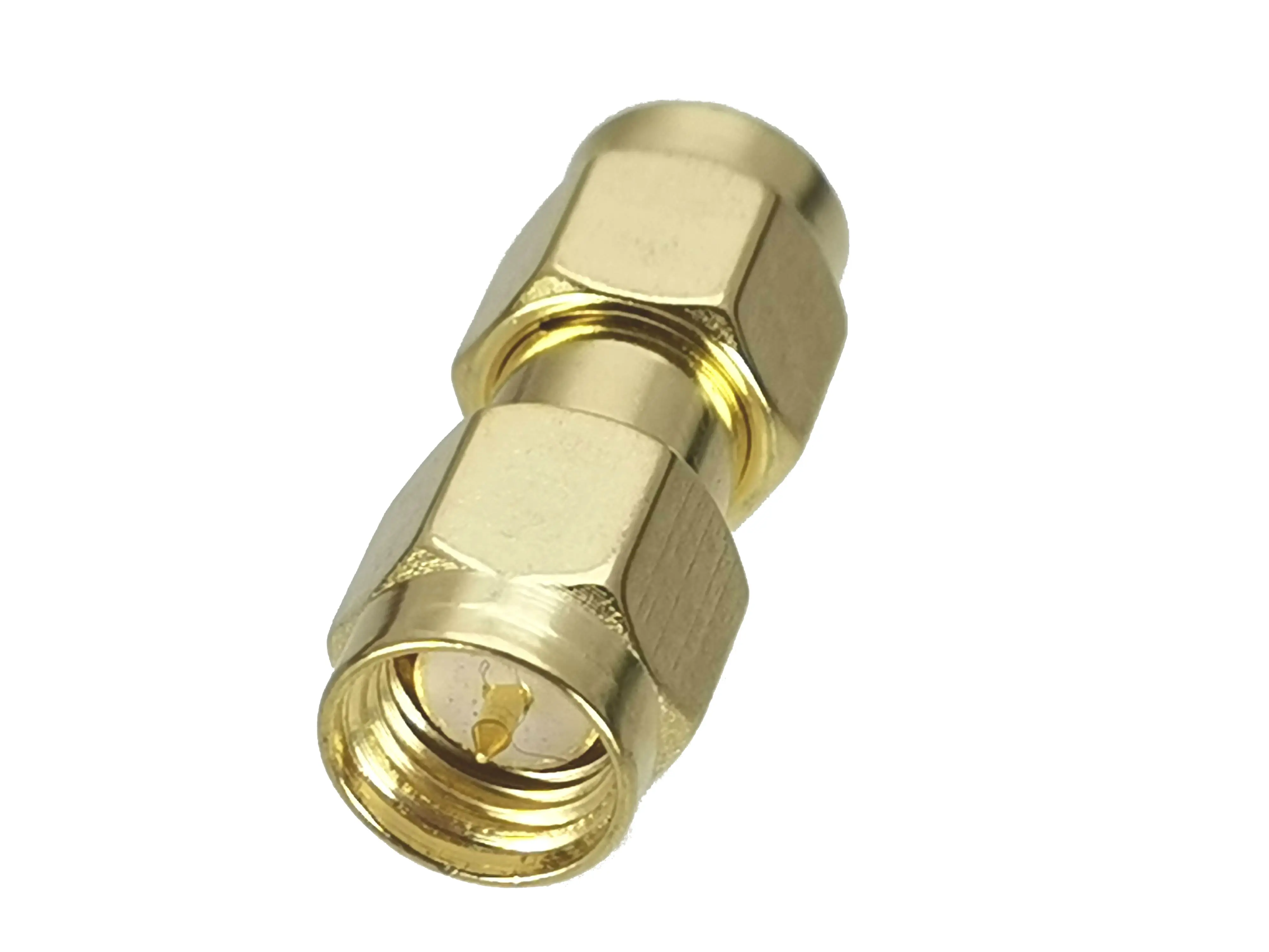 Adaptador de conector macho SMA a macho SMA, convertidor Coaxial RF, recto, latón nuevo, 1 piezas