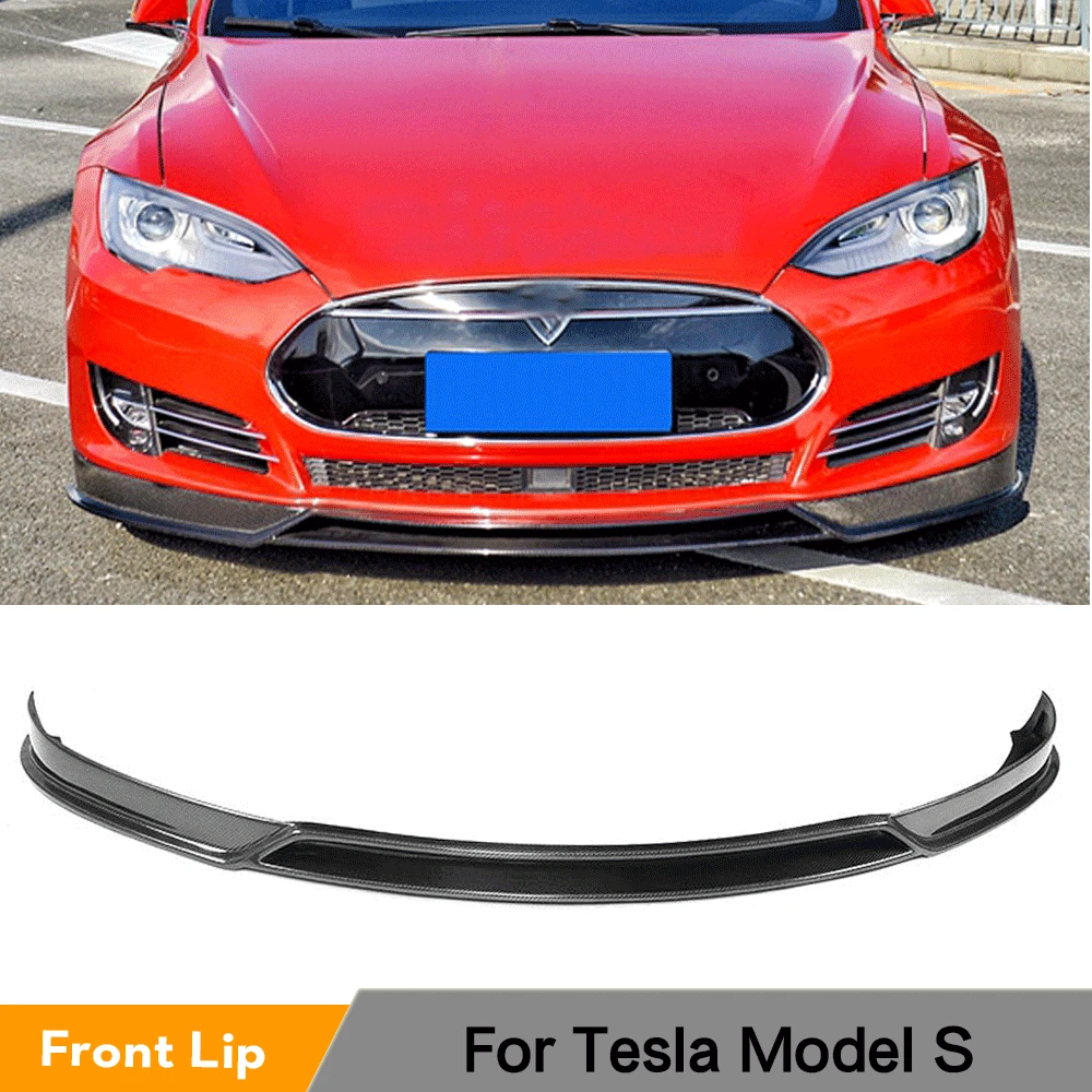 Front Bumper Lip Spoiler Splitters For Tesla Model S Base Sedan 4 Door 12 Front Bumper Lip Carbon Fiber Frp Bumpers Aliexpress