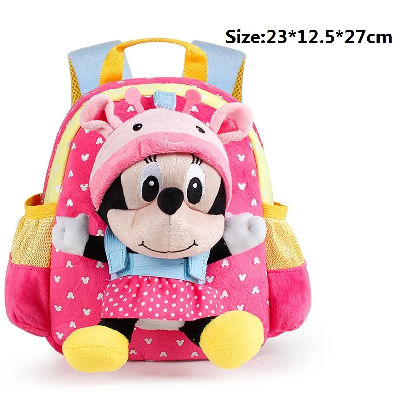 minnie Дисней мультфильм плюшевые сумки мягкие куклы милый Микки Маус Минни рюкзак для детского сада мальчиков девочек плюшевые дорожные сумки игрушки - Цвет: minnie