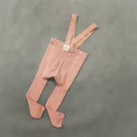 Spanish Spring And Autumn Models High Waist Suspenders Cropped Trousers Baby Big PP Baby Leggings 6
