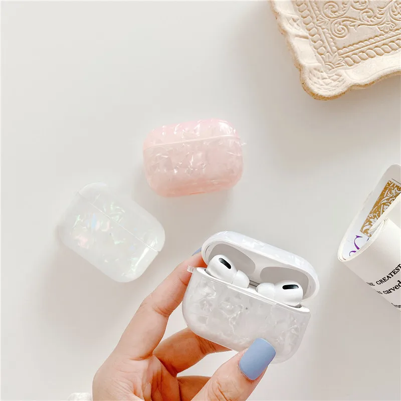 Роскошный чехол ракушка для Apple Airpods Pro наушников с абстрактным мраморным узором