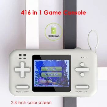

New 2.8 inch Handheld Retro Mini Game Console 8000mAh Power Bank with 416 Video Games Mini Gamepad Player Best Gift for Kids