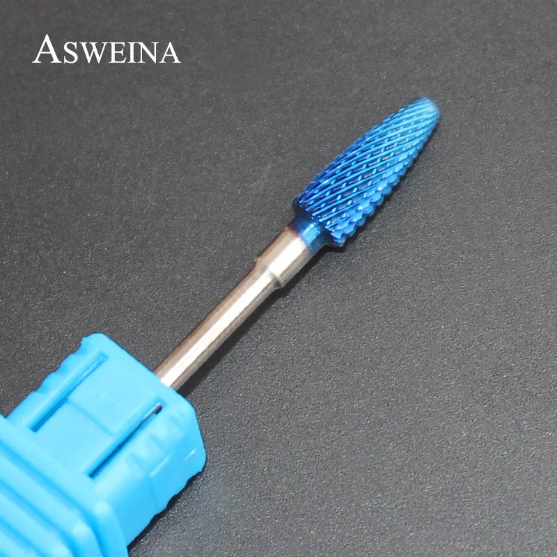 ASWEINA 1 шт. синяя Вольфрамовая карбидная фреза для ногтей нанопокрытие заусенцы