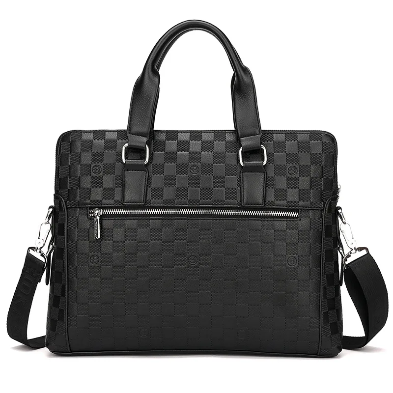 

New Style Embossed Body Men's Bag Business Document Computer Horizontal And Vertical Two-Crossbody Bag Different Size Bags