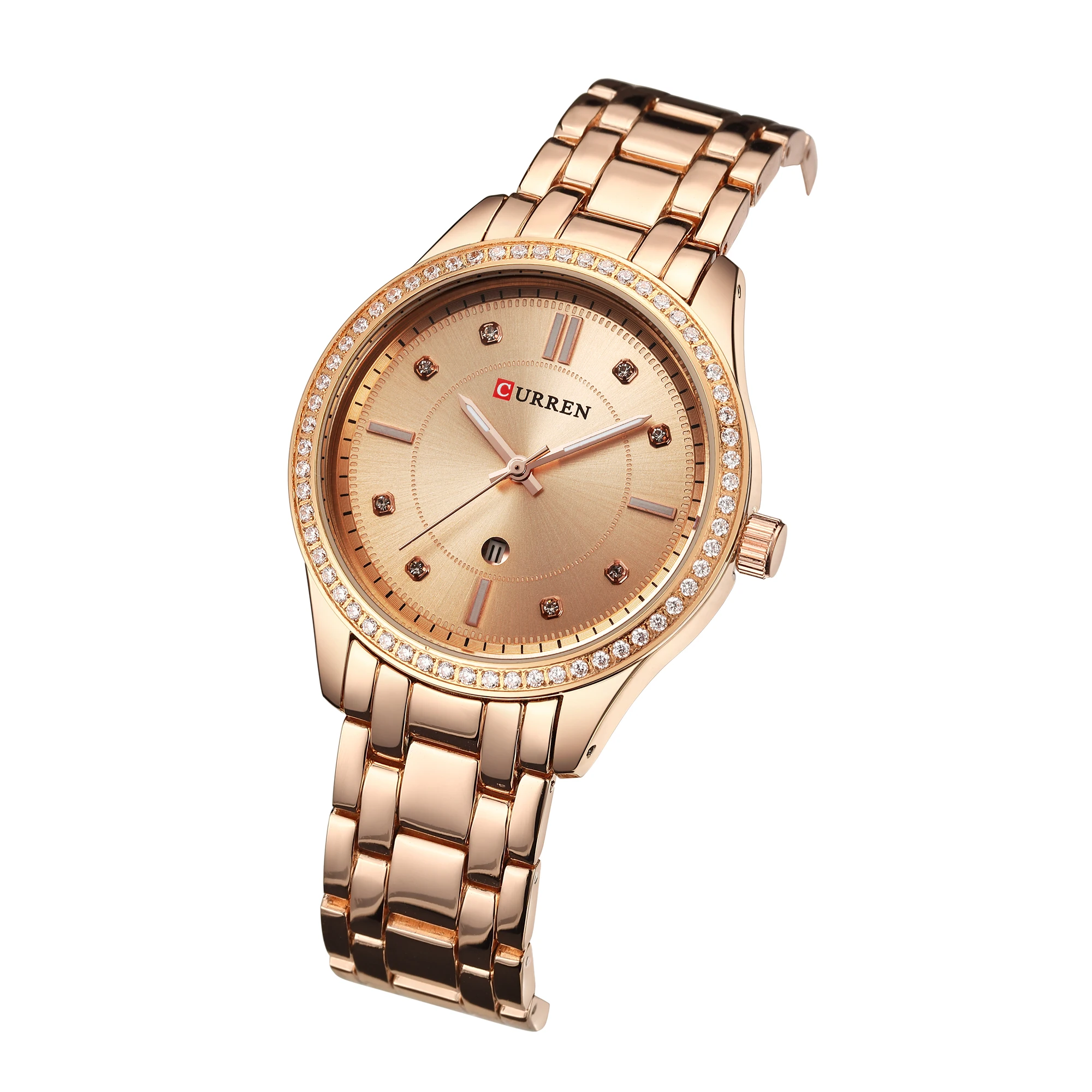 

CURREN Fashion Female Watches Newest Design Rhinestones Quartz Ladies Watches Wrist Watches Stainless Steel Reloj Mujer Outdoor