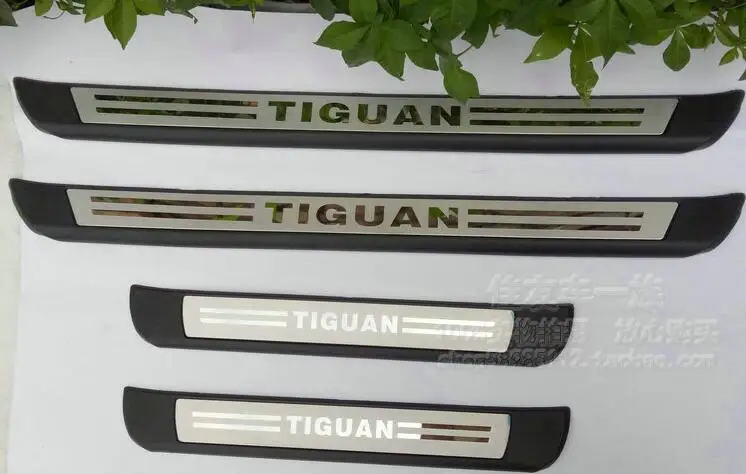 Tiguan 2010- автомобильный Стайлинг, 4 шт. нержавеющая сталь износ+ ABS пластина/дверной порог