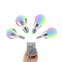 E14 E27 RGB LED Soptlight 5W 7W 85-265V LED RGB Bulb Light 16 Color Change lamp Lampada Remote Control holiday Decoration