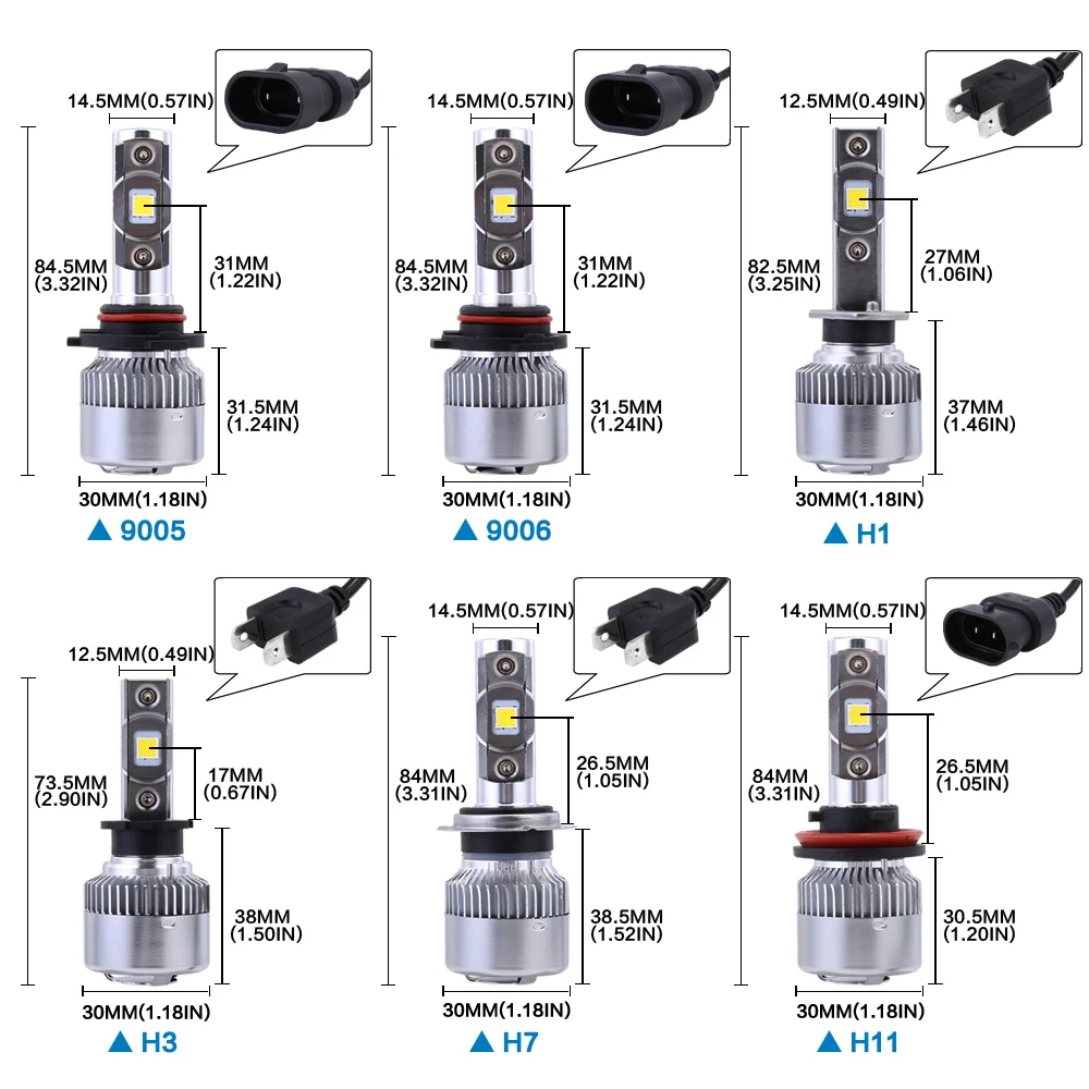 NOVSIGHT H7 H8/H9/H11 Автомобильный светодиодный головной светильник лампы H16JP HB3/9005 HB4/9006 H1