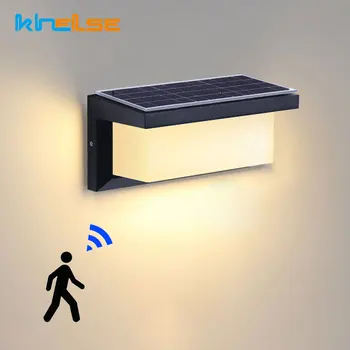 

Solar Light LED Outdoor Solar Powered Wall Sconce Radar Motion Sensor Waterproof Wall Lamp Front Door Yard Garden Lighting Decor