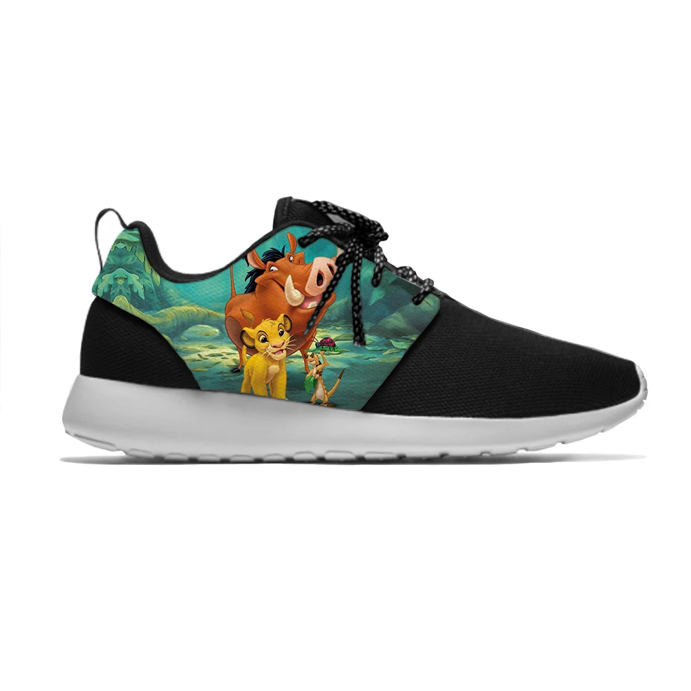 Король Лев мультфильм Тимон Pumbaa популярные модные милые стильные детские спортивные кроссовки для бега повседневные дышащие кроссовки с 3D принтом для мальчиков и девочек