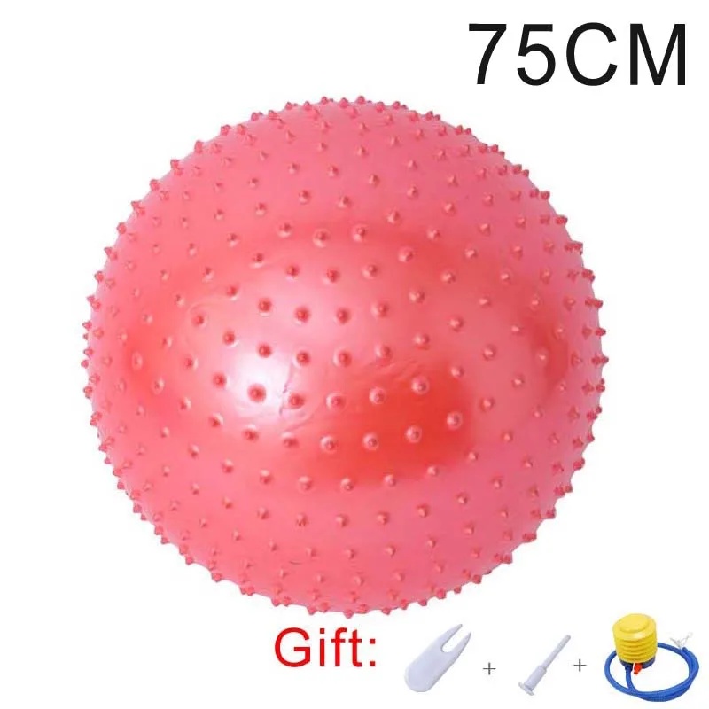 Red 75cm Мячи для занятий йогой 75 см, 85 см, фитнес, тренажерный зал, фитбол для баланса, Пилатес, тренировки, колючий Массажный мяч с бесплатным воздушным насосом - Цвет: Red 75cm