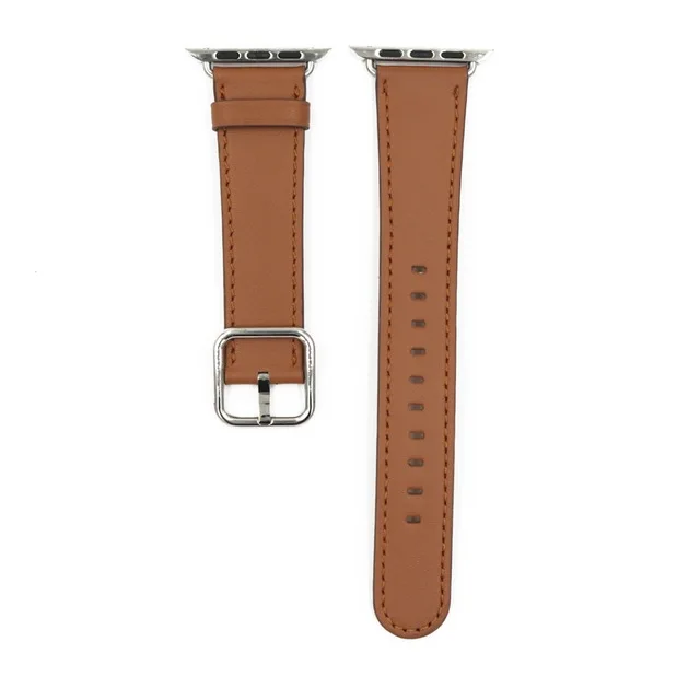 Brown KINGBURGE классический ремешок с пряжкой для apple watch series 3 2 1 ремешок для iwatch из телячьей кожи с квадратной пряжкой современный дизайн - Цвет ремешка: Brown