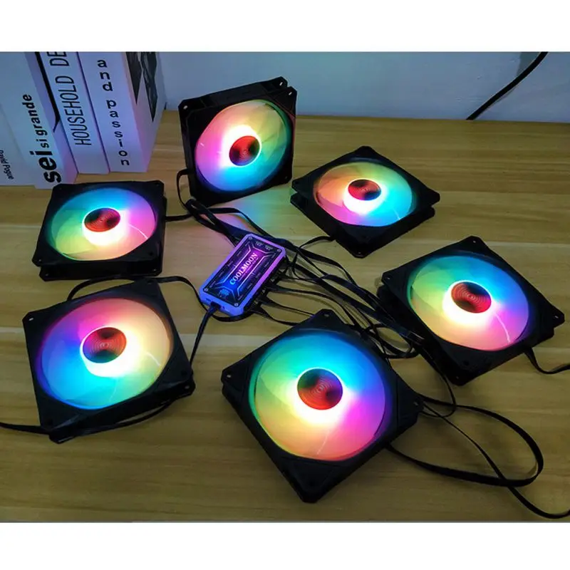 ПК настольный компьютер кулер бесшумный вентилятор чехол RGB Mute волшебное изменение цвета с контроллером