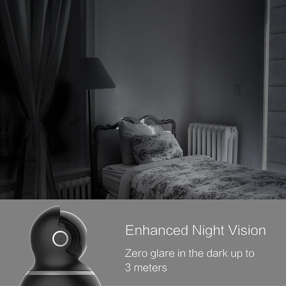 YI Dome Camera 1080P Pan/Tilt/Zoom Wireless IP Security Surveillance System Complete 360 Degree Cov