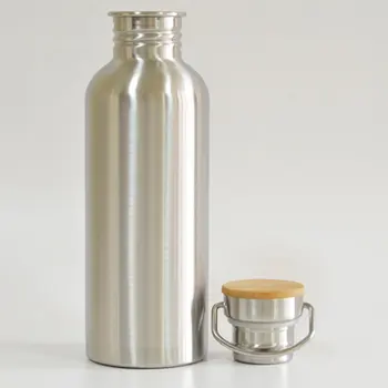 

Durable Stainless Steel Water Bottle Bamboo Cap Leak-proof Jar Sports Flask For Biking Riding Camping Khan Steam