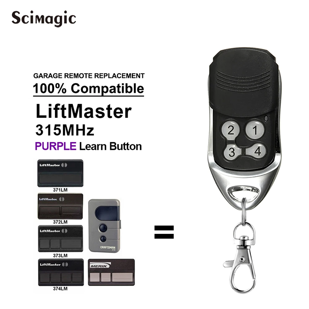 Новинка: камерер LiftMaster 315 МГц Security + 370LM 371LM 372LM 373LM непрерывный код работает с