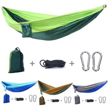 

Outdoor double Hammock Portable Parachute Cloth 2 Person hamaca Adult Outdoor Backpacking Travel Survival Hunting Sleeping