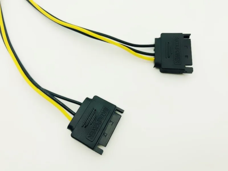 Dual 15Pin SATA Male to 6pin PCI-E PCIe PCI Express Graphics Video Display Card Dual SATA to 6pin Power Cable for ETH BTC Mining