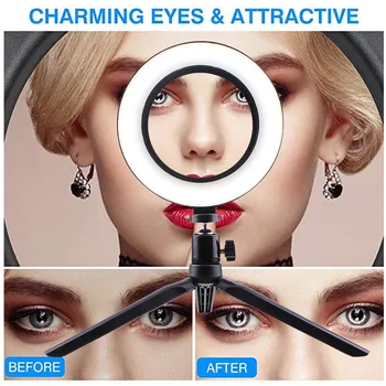 

Photography Light Ring Light Kit With Tripod Stand USB LED SMD Ring Fill Light Dimmable Three Colors For Camera Makeup Light