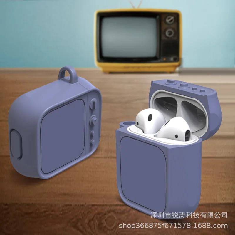 Hazebluenolenses DHL для ТВ стиль беспроводной Bluetooth наушники чехол для Airpods чехол силиконовый полный защитный чехол для Airpods мягкий чехол - Цвет: Hazebluenolenses